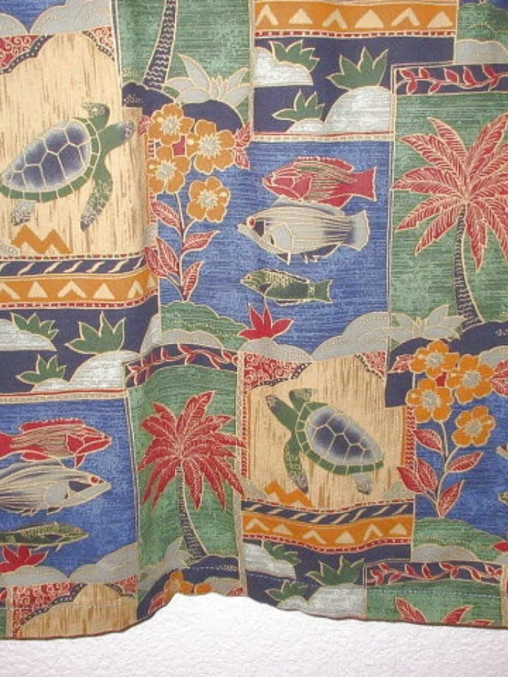 Tori Richard Cotton Lawn Shirt Mens M Button Silky Camp Turtle Paradise Floral
